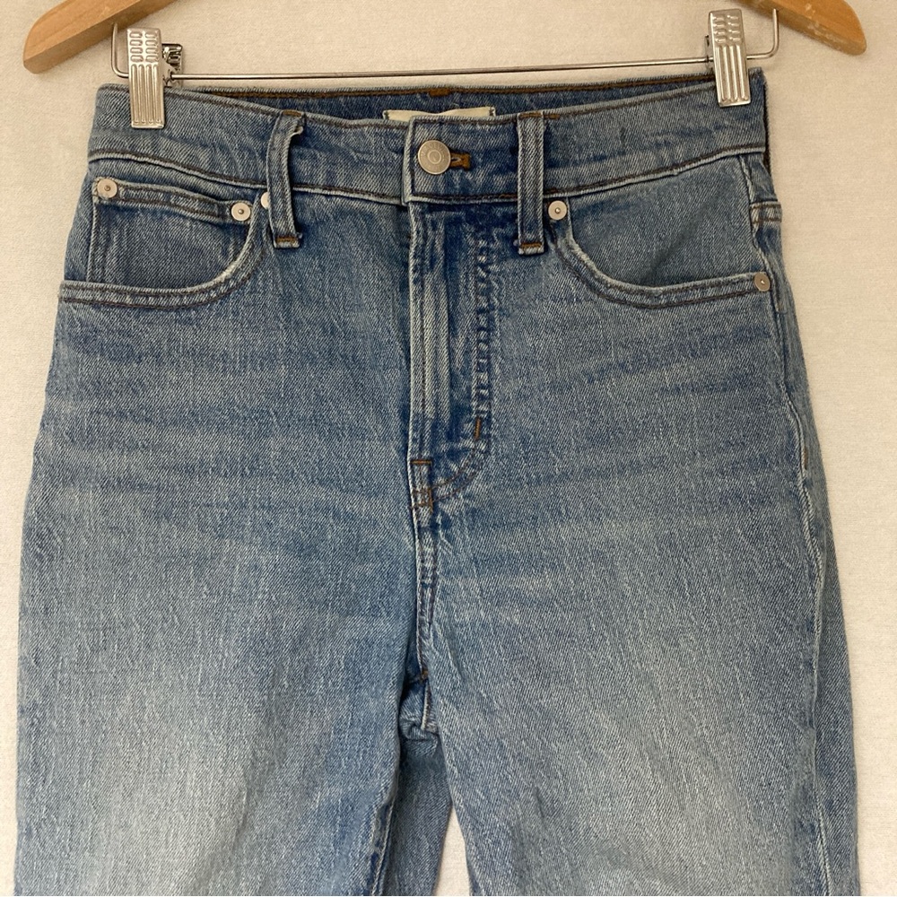 Madewell Women’s Blue Ankle Cropped Jeans Distressed Details Sz 25 - Picture 3 of 16